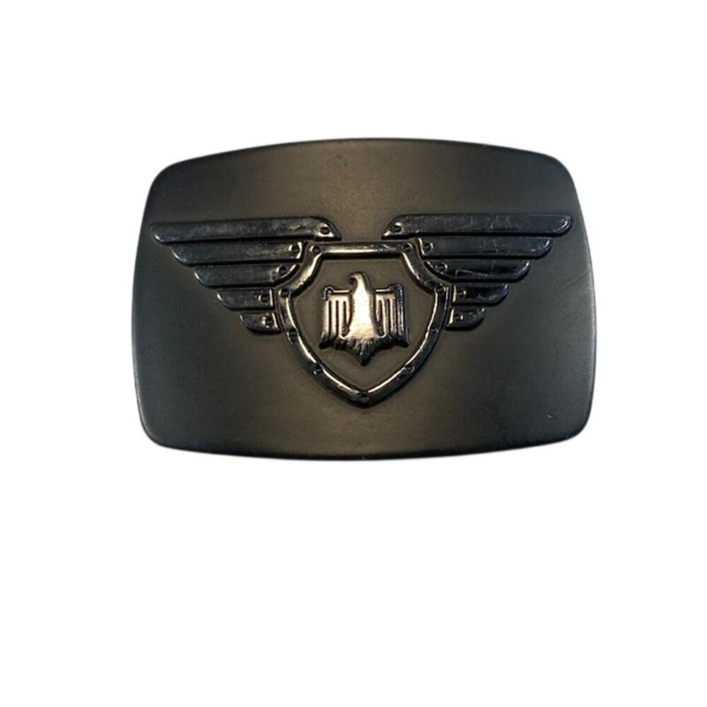 Chrome belt buckle eagle black matte #6172.